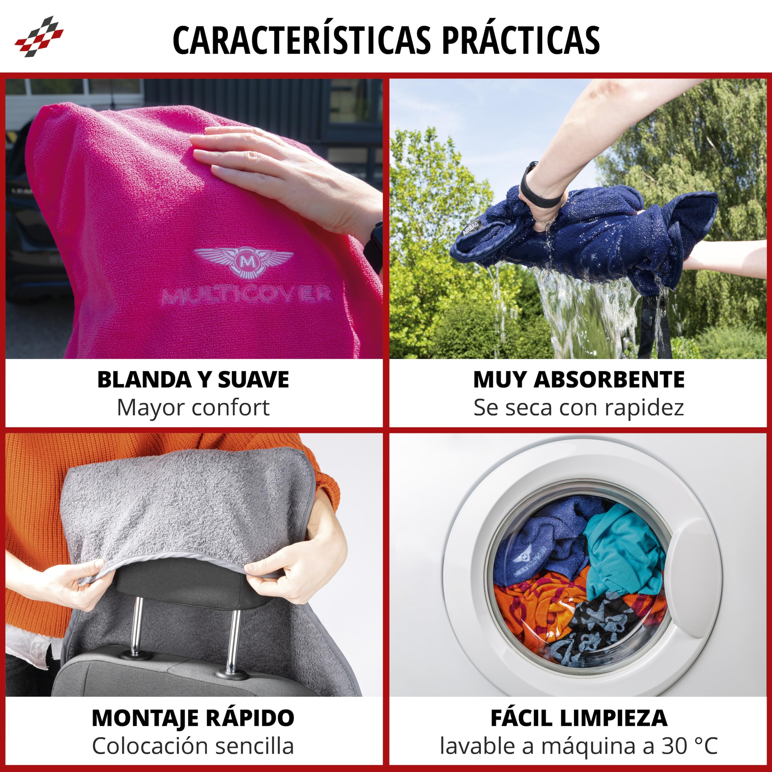 WALSER funda de asiento Multicover, funda de asiento de coche universal, funda de asiento de coche lavable gris