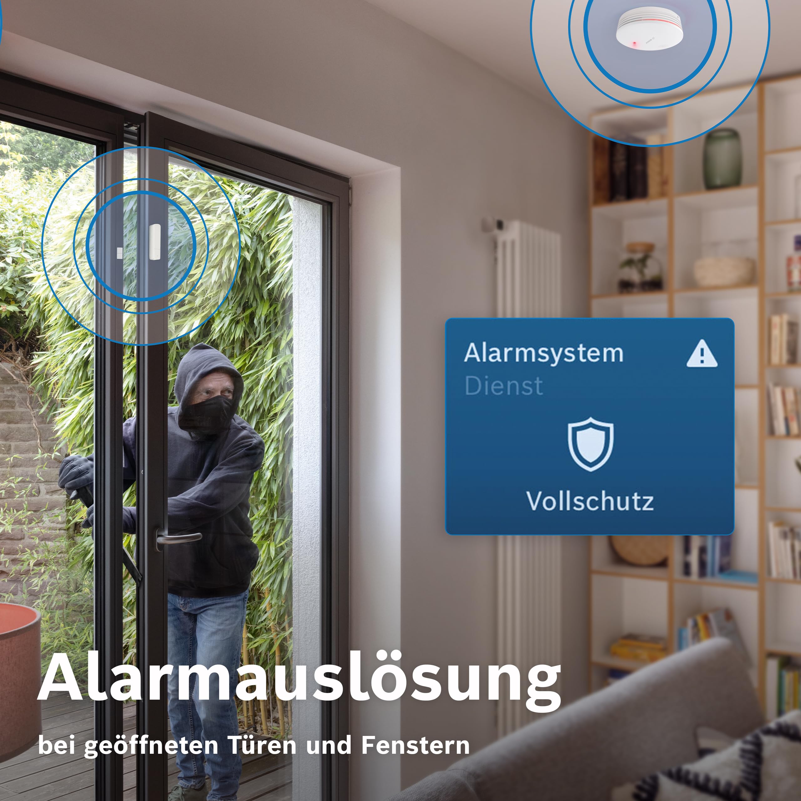 Bosch Smart Home Tür-/Fensterkontakt II [+M], smarter Sensor zum energieeffizienten Heizen, flexible Nutzung im Bosch Smart Home System oder herstellerübergreifend in Matter Systemen, 3er-Set
