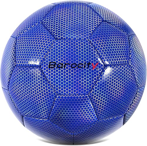 Balón de fútbol Pelota oficial de primera calidad para niño y niña con genial patrón hexagonal iridiscente iridiscente de arcoíris, duradero, para