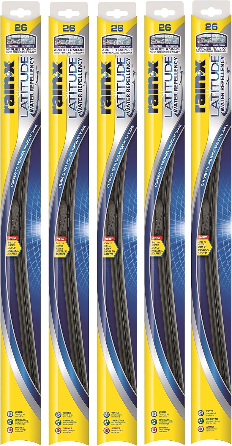 Rain-X 5079282-2-5PK Latitude 2-IN-1 Water Repellency Wiper Blade, 28" (Pack of 5)