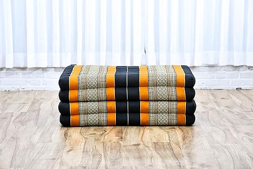 Miniatura 5 de Leewadee - Colchón tailandés plegable grande, 82 x 46 x 3 pulgadas, cama de invitados, cama triple plegable, cojín de masaje tailandés TV asiento de