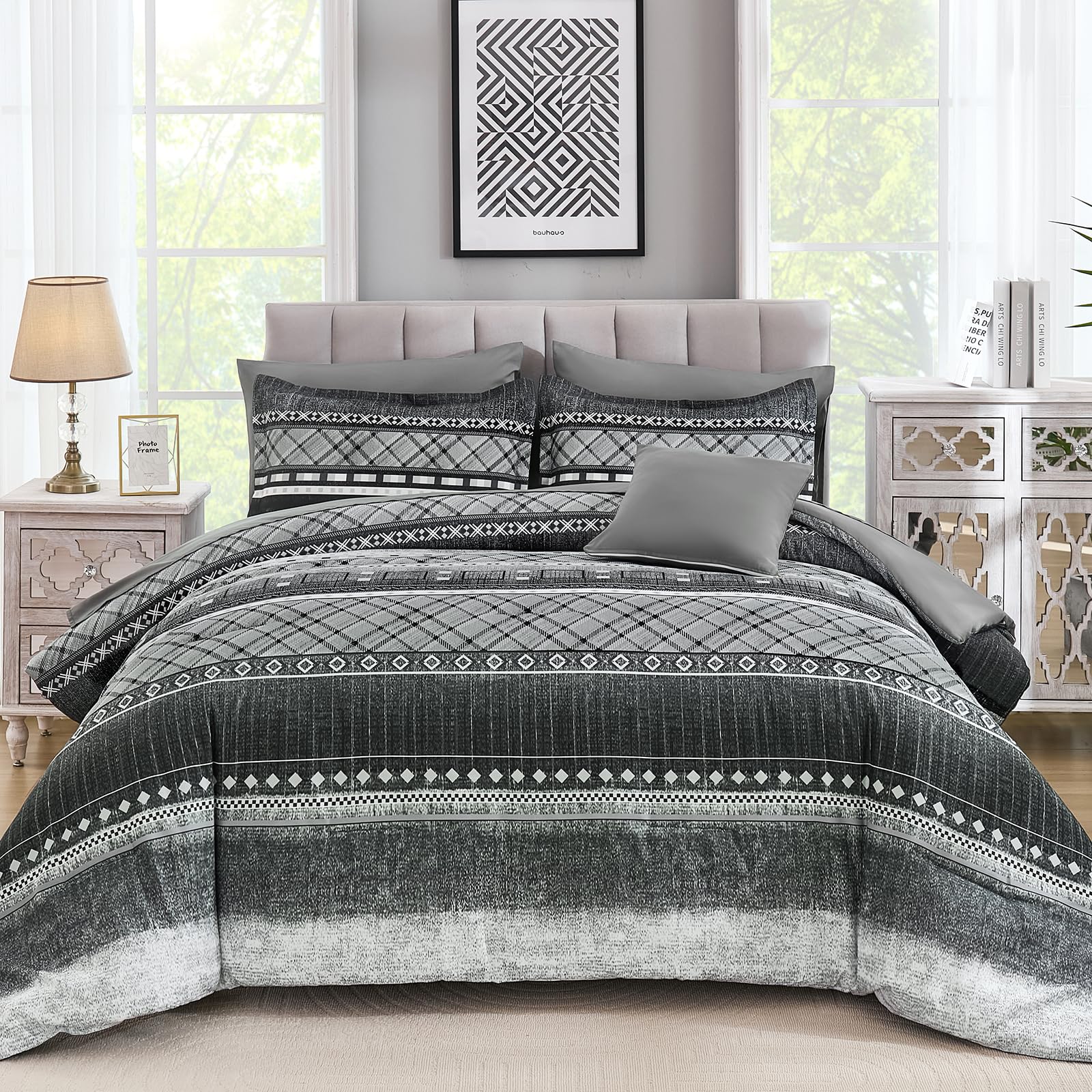 WONGS BEDDING Gestreiftes Schmusetuch Set 8-teilig Tröster Bettwäsche-Set-YS01AB091442Q8U-A