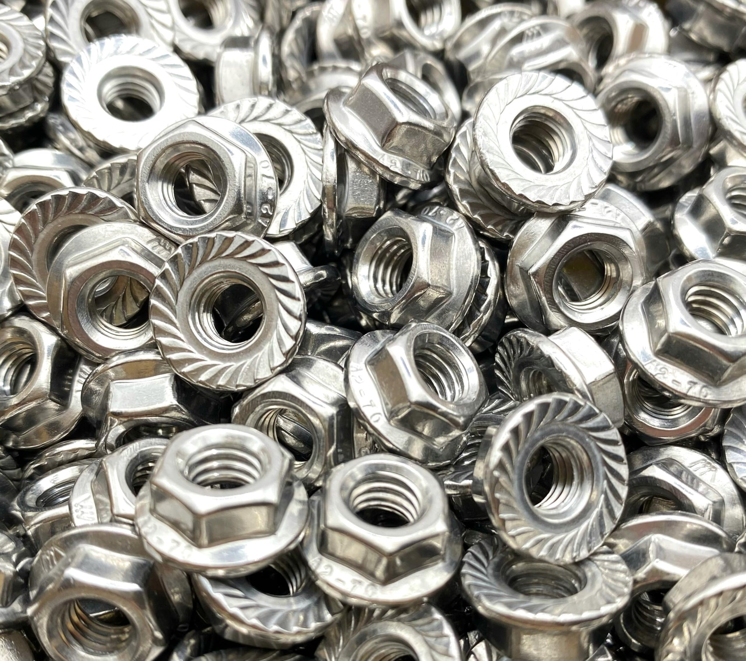 Dado in acciaio inox a base dentata M8 | dadi a flangia per viti Ø 8 mm | Autobloccante esagonale DIN 6923/ISO 4161 | Acciaio inossidabile A2 (V2A/304) Dado di sicurezza: Set di 100 pezzi - ProRaje
