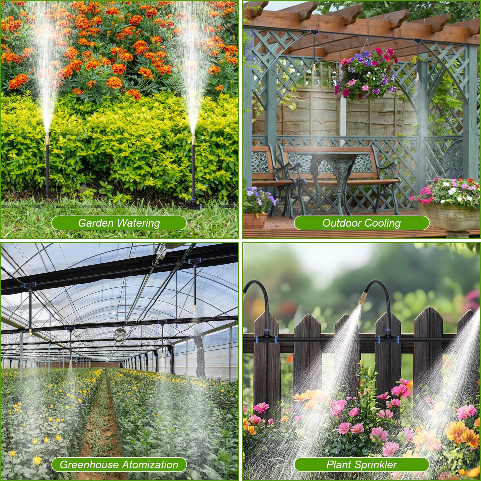 Bewässerungssystem Garten bewässerung 15M Gartenbewässerungssysteme Tropfbewässerungssystem gewächshaus, 360°Flexibles Bewässerungsschlauch mit 15 Brassirrigation Sprühdüse für Rasen, Terrasse, Garten