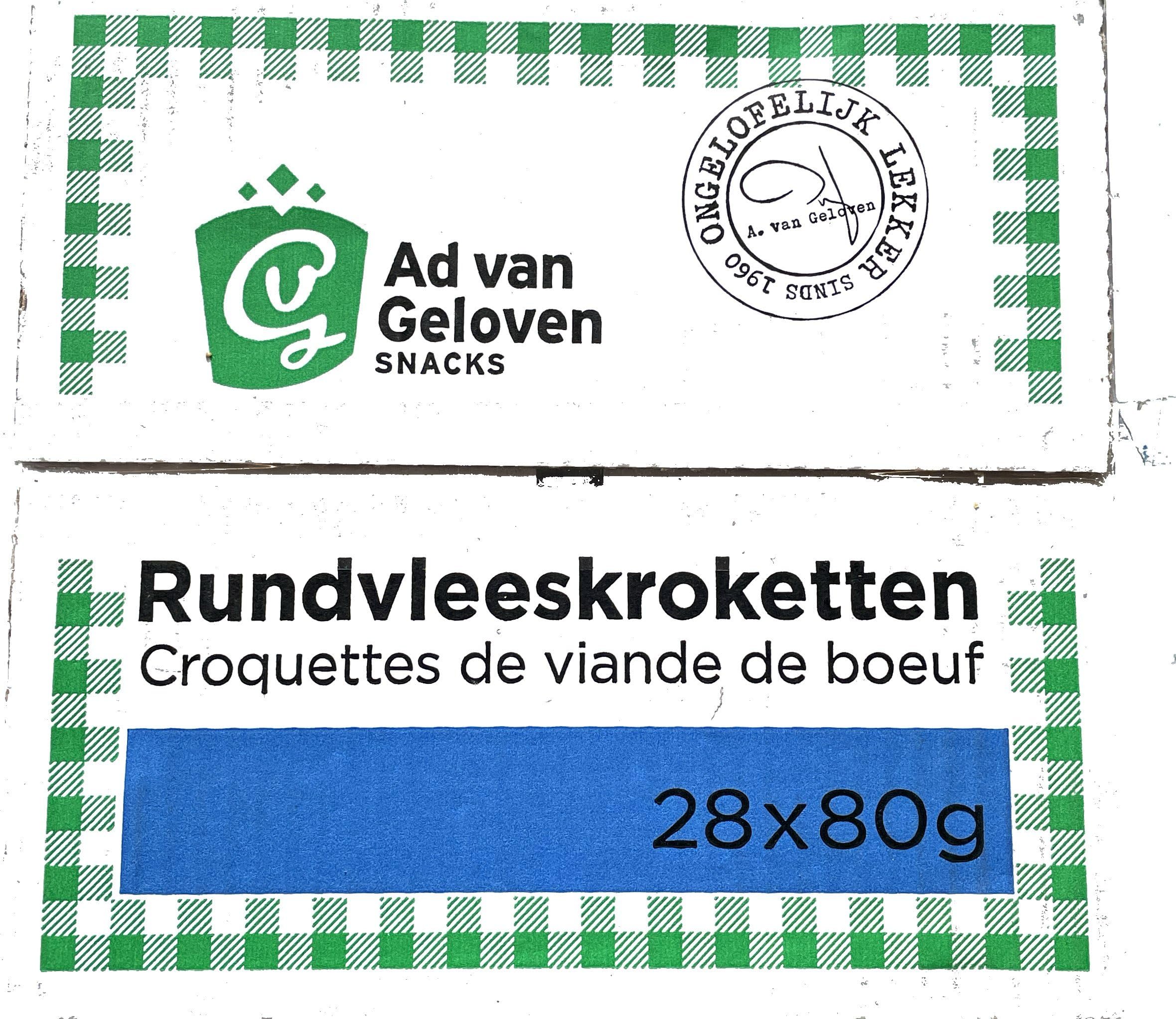 Ad van Geloven Rundvleeskroket 28 x 80g Rindfleischkroketten