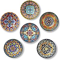 Vancasso SIMI Bohemian Ceramic Dipping Bowls Set of 6 - 2.7oz Small Sauce Bowls for Sushi, Soy Sauce, Condiments, Microwave & Dishwasher Safe