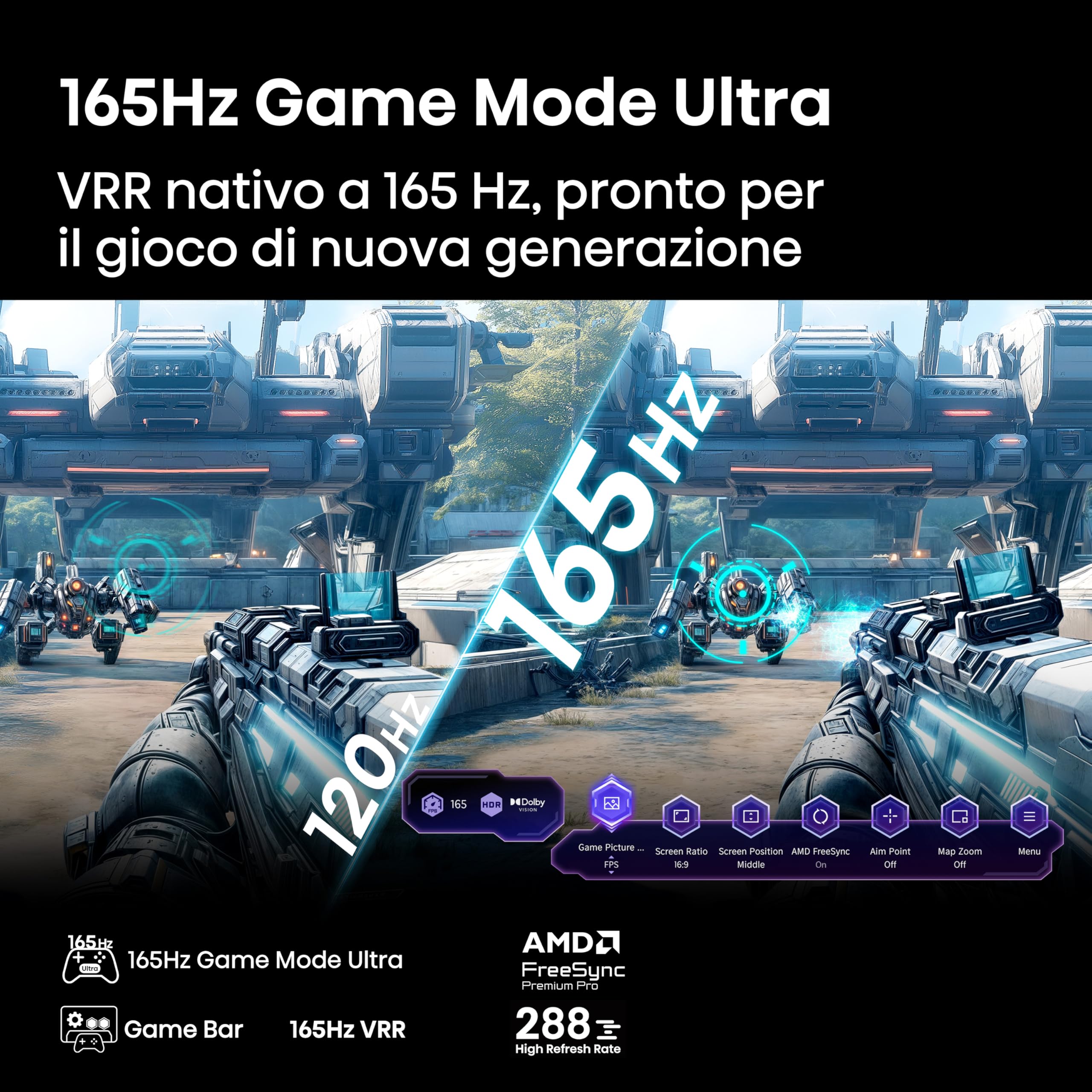 Hisense TV 100" Mini-LED 165Hz 4K 2025 100U7Q PRO, Smart TV VIDAA U9 con 1000+APP, Dolby Vision IQ, HDR 10+ Adaptive, 165Hz Game Mode Ultra, Dolby Atmos 2.1.2 con Subwoofer, Alexa Built-in