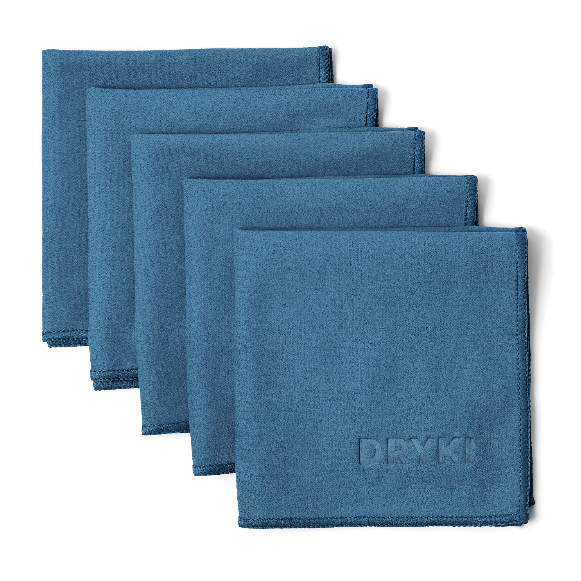 Pocket Size Sweat Towel - The Original Sweat Wicking Handkerchief - Quick Dry Microfiber Sweat Rug for Face, Hands and Body - For Men & Women - Gym, Sports, Work (Blue: 5 Pack)