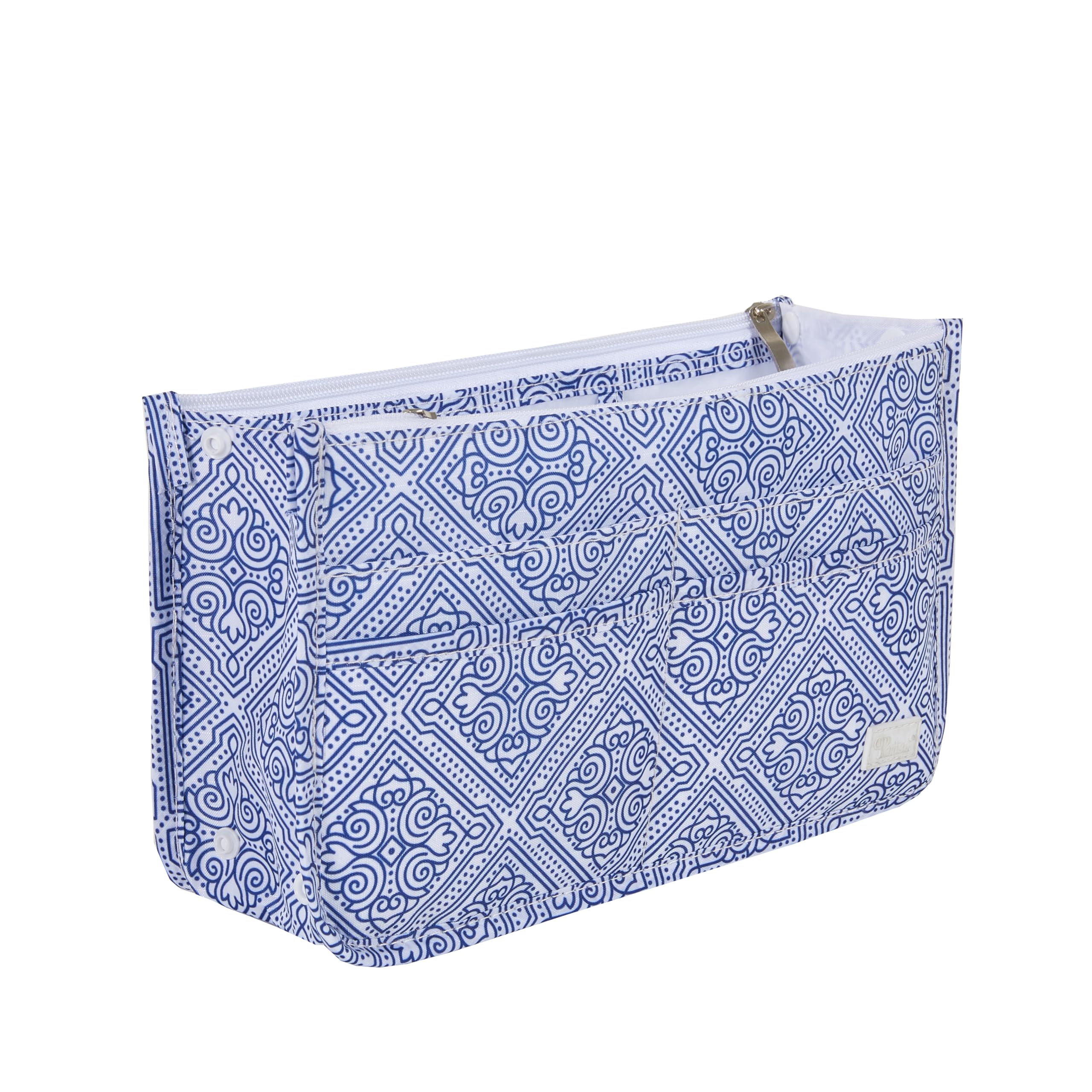 Periea 'Signature' Luxury Handbag Organiser Insert - 3 Sizes - (Blue Mosaic, Medium)