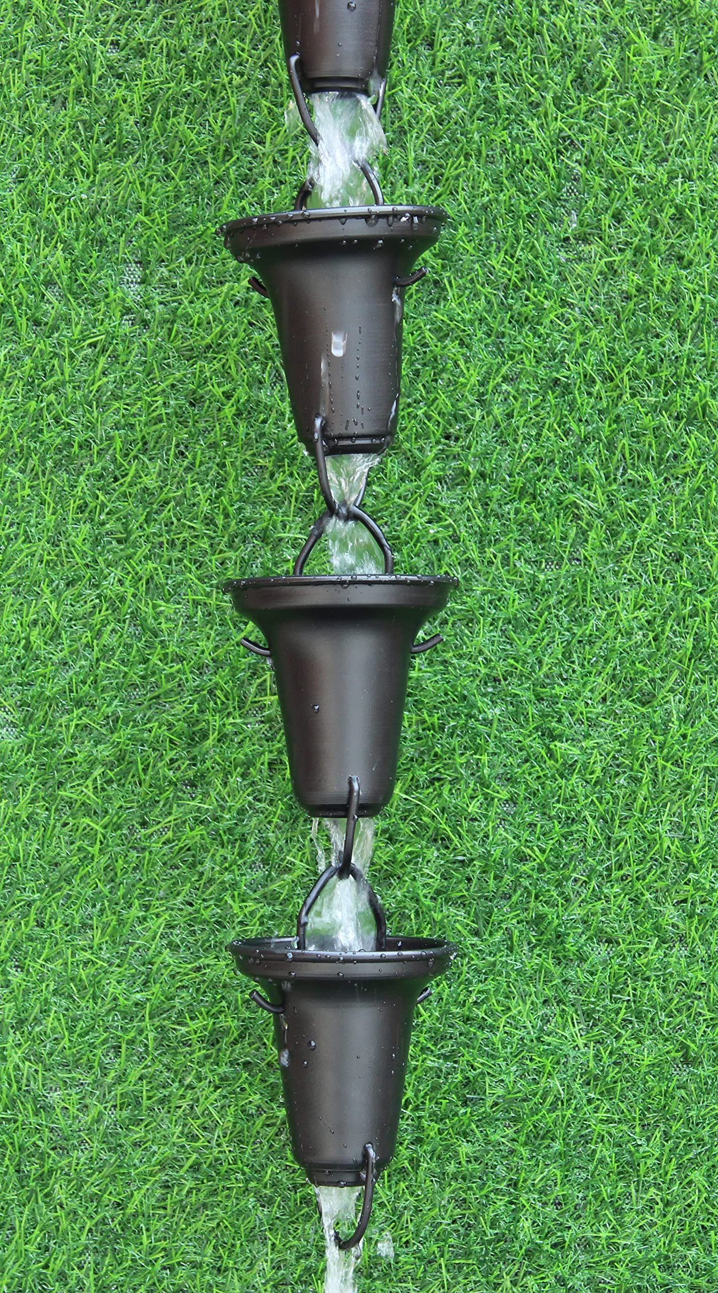 KAM Home Chaîne de pluie évasée 2,4 m (Noir)
