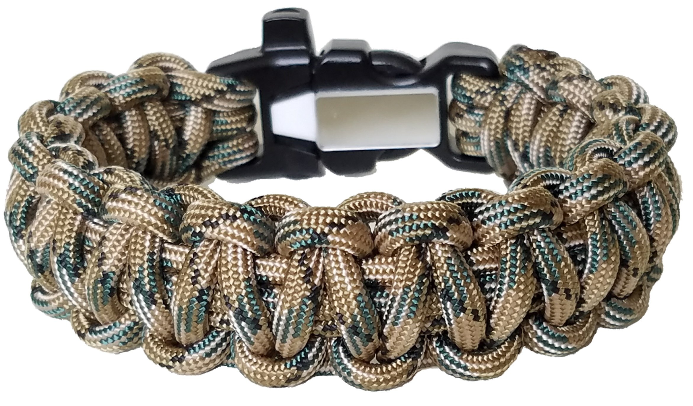 ParaOne- Paracord Bracelet | Premium Survival Bracelet With Firestarter Buckle, Whistle, Mirror, Snare Wire, Fire Tinder, Fishing Line | Made In The USA