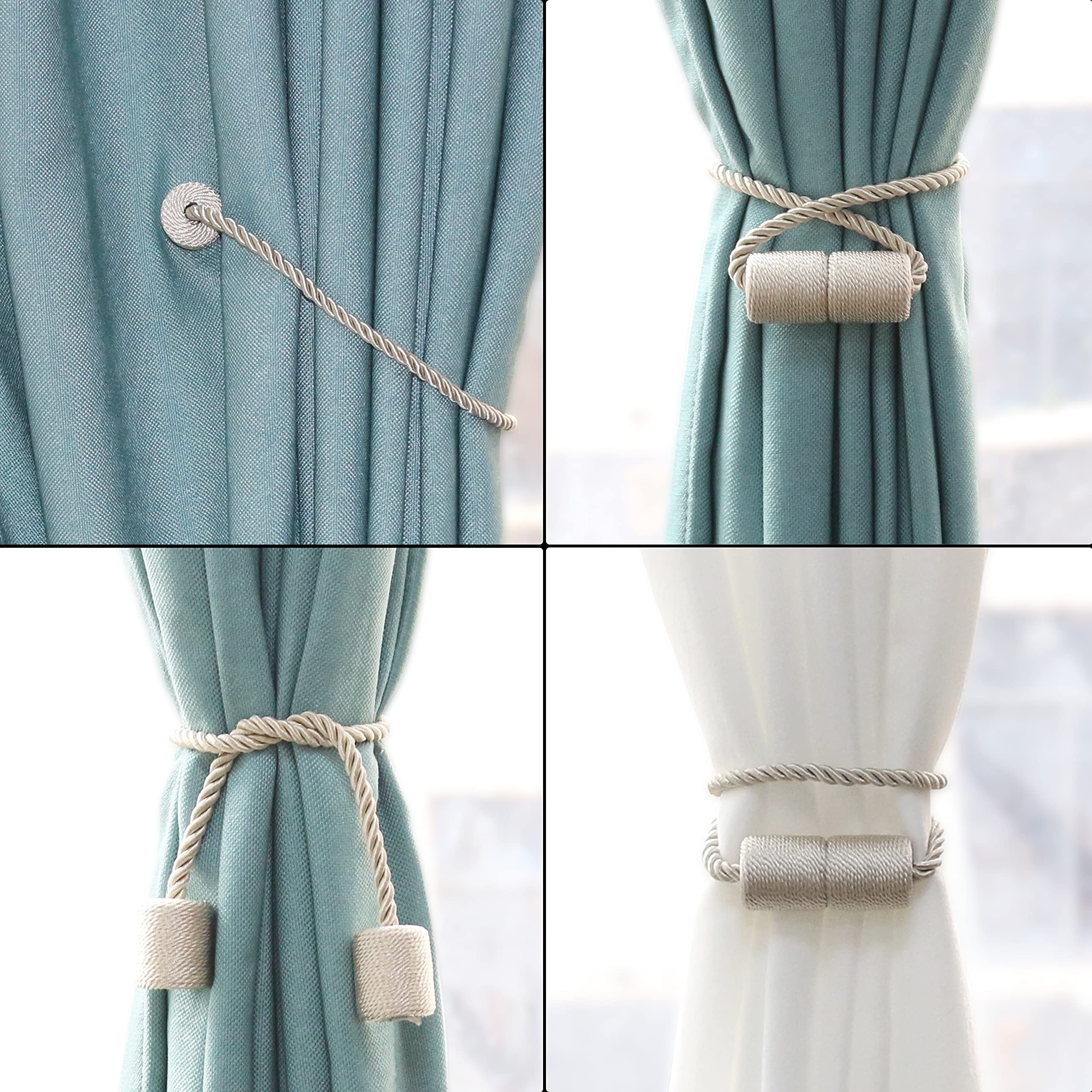 2 Pack magnetischen Vorhang Krawattenhalter Vorhang Krawattenhalter Vorhang Krawatten mit dickeren Twist Rope & Starke Magnet Krawatte zurück für Vorhänge