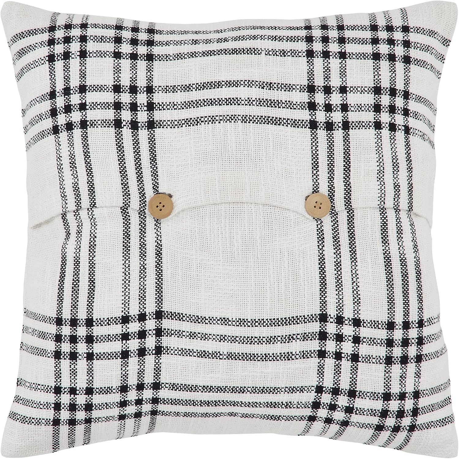 VHC Brands Plaid Pillow, Black, 18x18
