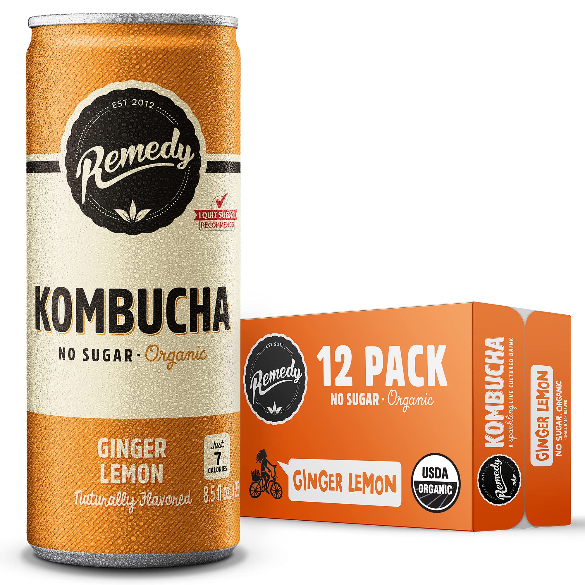 Remedy Kombucha Tea Organic Drink - Sugar Free, Keto, Vegan & Gluten Free - Sparkling Live Cultured,