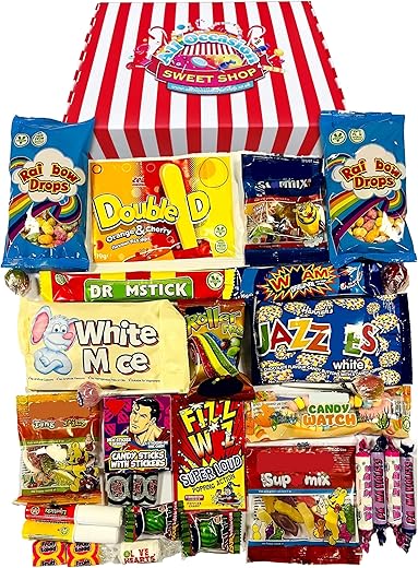 Retro Sweets Gift Box! Candy Striped Sweet Hamper 770g
