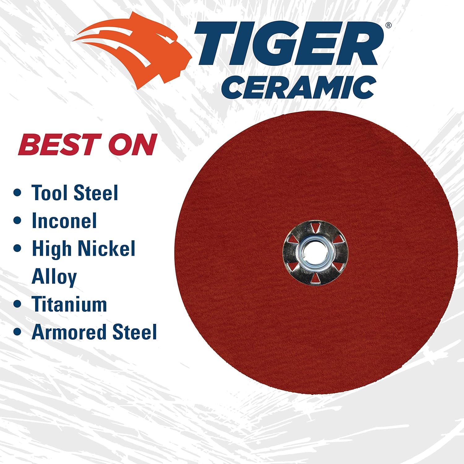 Weiler 69898 Tiger Ceramic Alumina Resin Fiber Sanding & Grinding Disc, 7" Diameter, 80 Grit, 5/8" - 11 Hub (Pack of 25)
