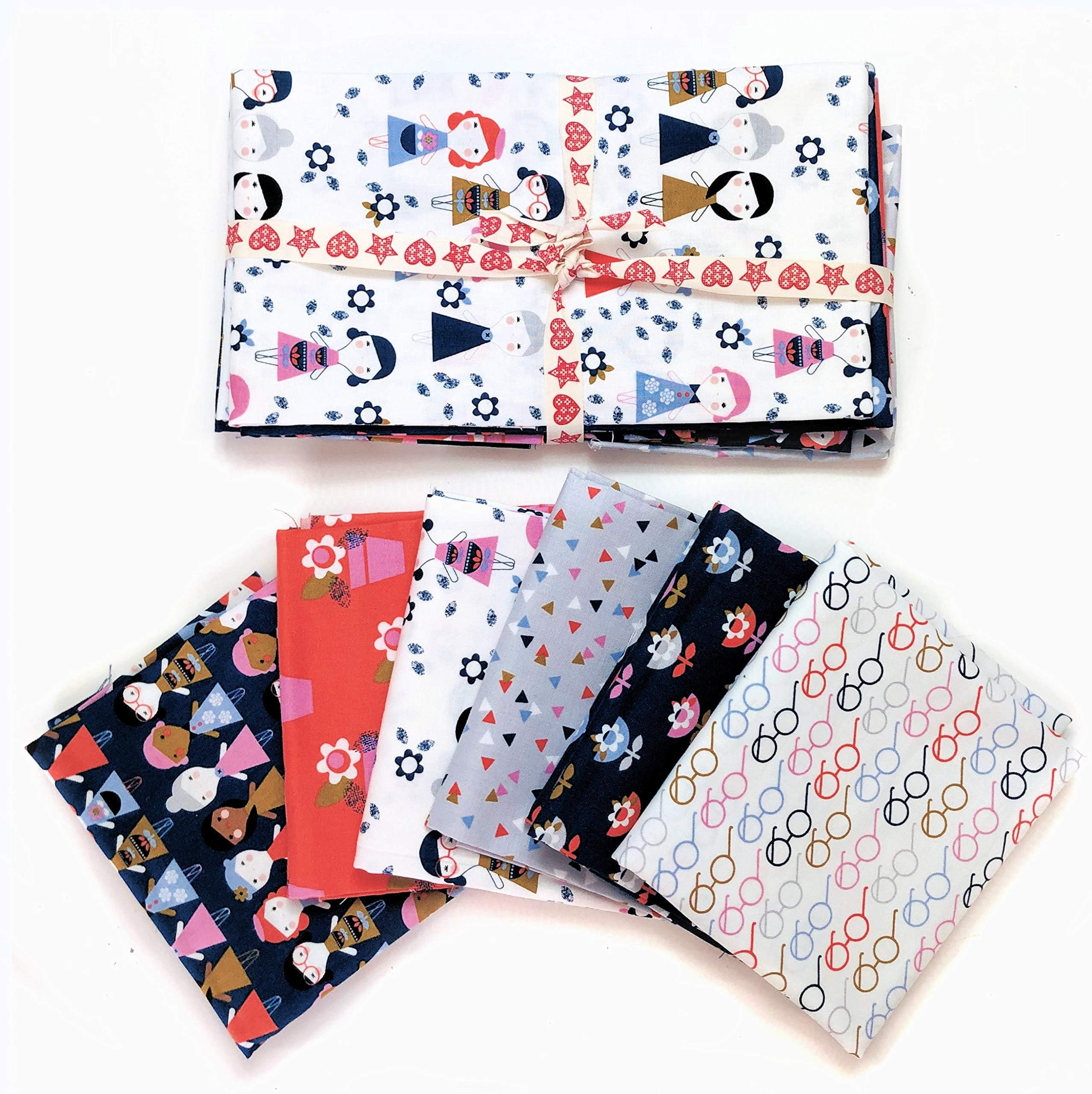 Dashwood Studio Amelie Fabric Charm Packs, Jelly Rolls, Layer Cakes and Fat Quarter Packs (Fat Quarter Pack (50cm x 55cm) x 6 Fabrics)