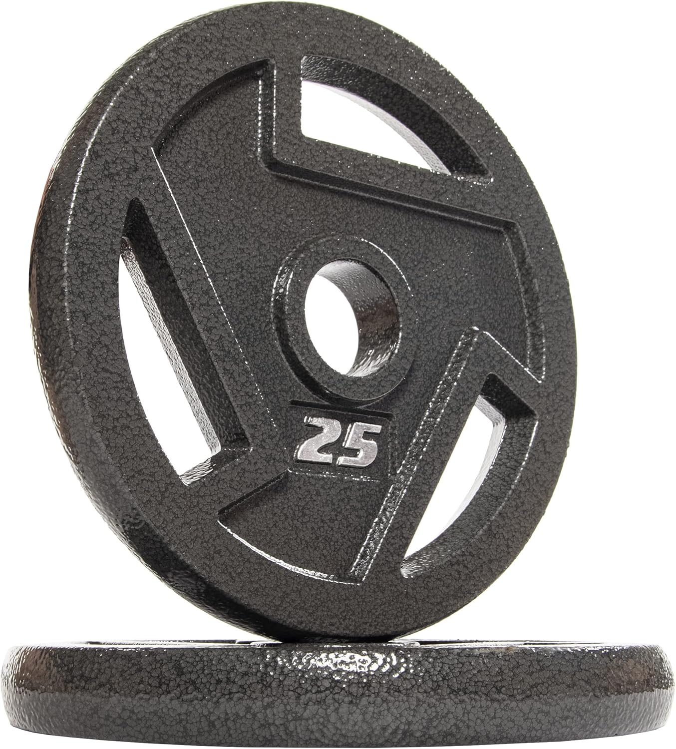Signature Fitness Olympic 2-Inch Cast Iron Plate Weight Plate for Strength Training and Weightlifting, Multiple Sizes
