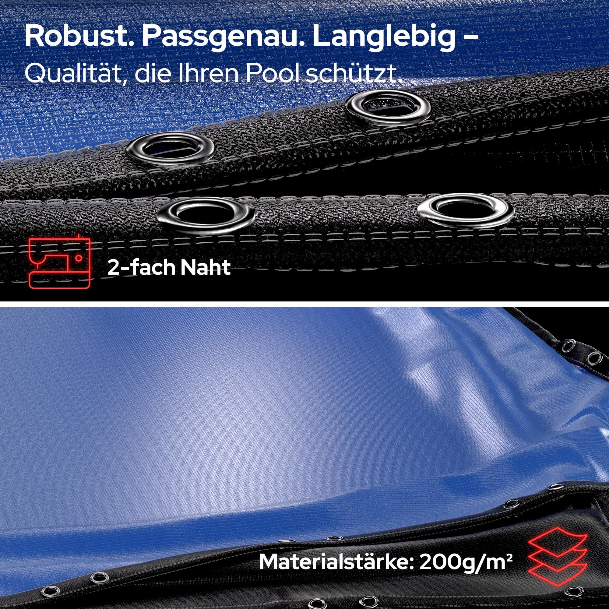 Arebos® Poolabdeckung rund Ø560 cm | 2-in-1 Poolplane aus 200g/m² PE Material | Sommer & Winter Abdeckung für Schwimmbecken | Solarplane Pool Plane | geeignet für Pools mit Ø 460-500 cm