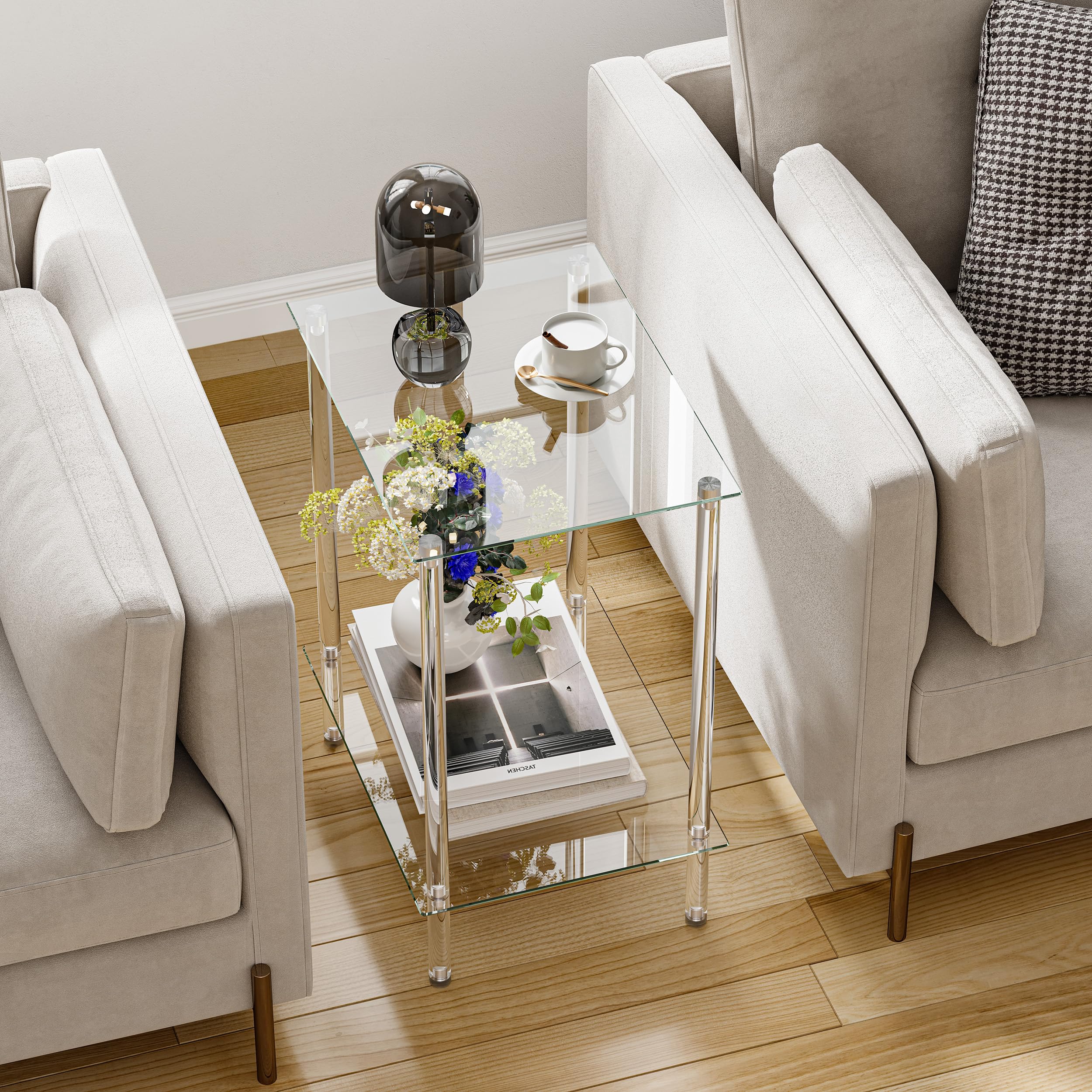 Table D'appoint Verre Transparent Bout De Canape