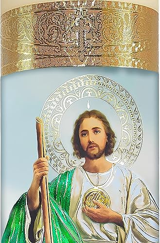 Miniatura 2 de Saint Judas II - Vela de oración devocional LED sin llama, decoración religiosa de lámina dorada para el hogar, la oficina o el lugar de trabajo