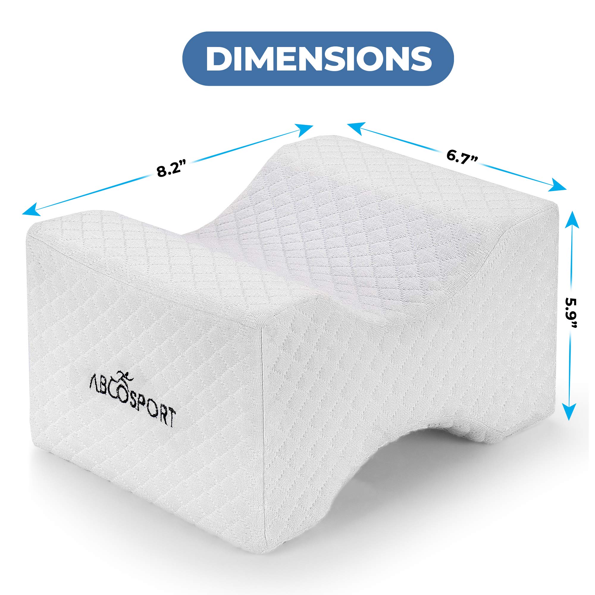 Abco Tech Memory Foam Knee Pillow with Cooling Gel Leg Wedge Pillow for Side Sleepers