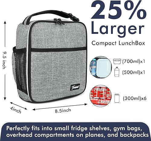 Miniatura 125 de Lonchera pequeña con aislamiento para hombres y mujeres, a prueba de salpicaduras, portátil, reutilizable, lonchera térmica, bolsa refrigerante