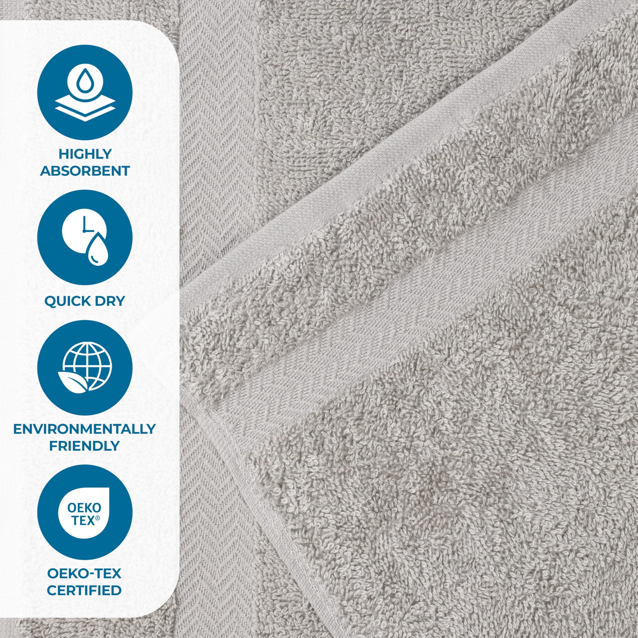 Superior Franklin, Set di asciugamani da bagno in cotone, di peso medio, per bagno degli ospiti, bagno principale, doccia, spa, asciugatura rapida, peluche, morbidi elementi essenziali per la casa,