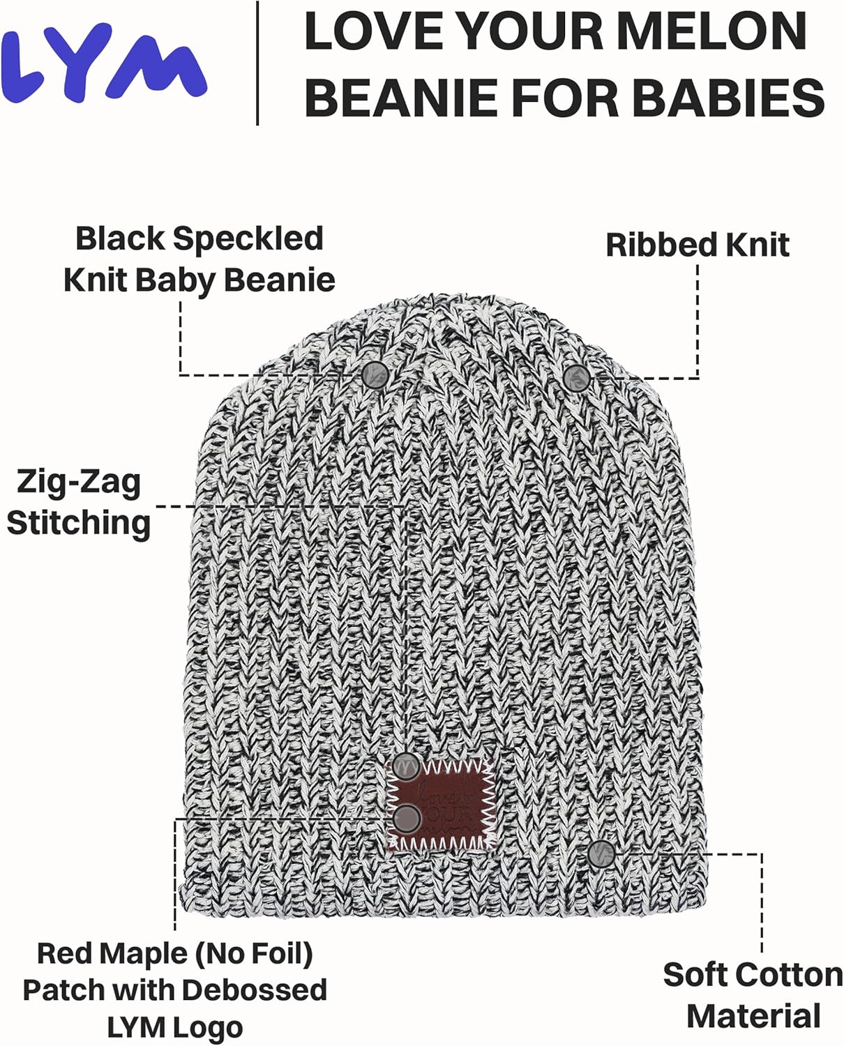 Love Your Melon Classics Uncuffed Beanie for Men, Women & Kids, Cotton Knit Hat, Breathable, Lightweight, Unisex Thick Cap
