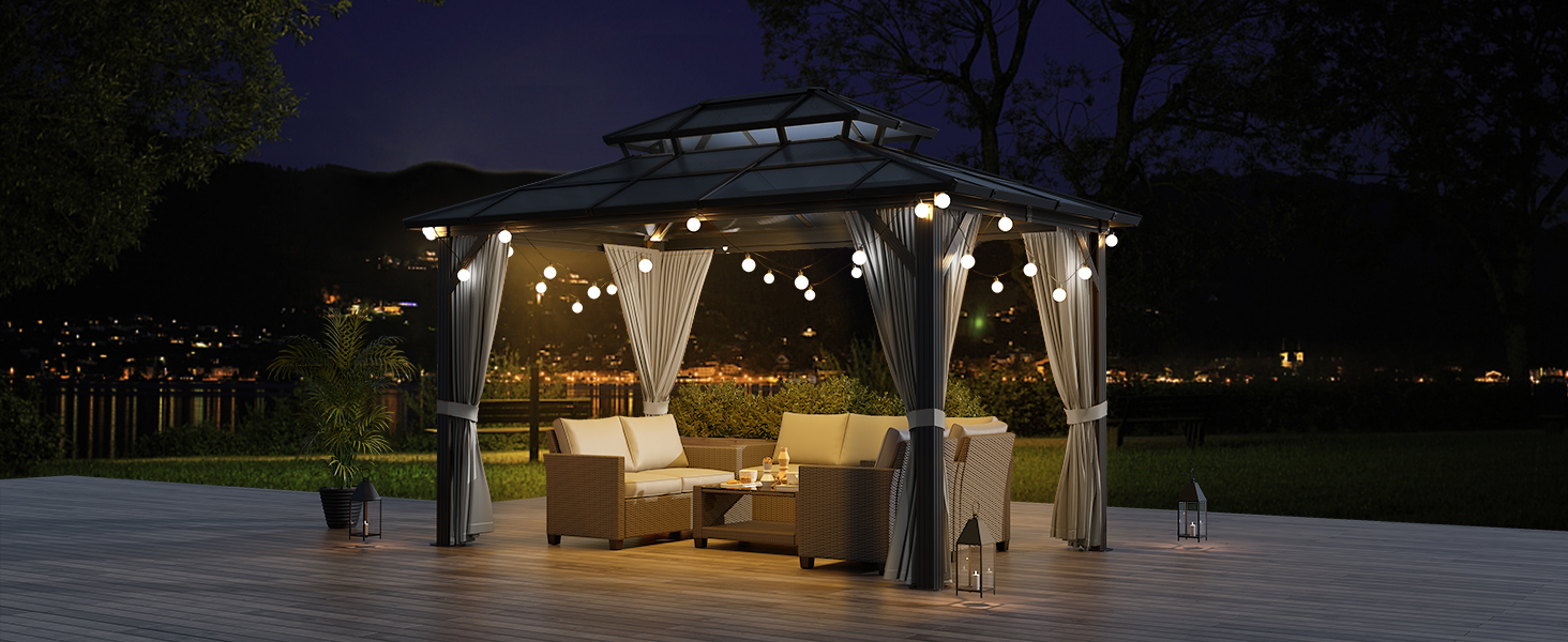 Amazon.com : GAOMON 10'x12' Hardtop Gazebo, Outdoor Polycarbonate