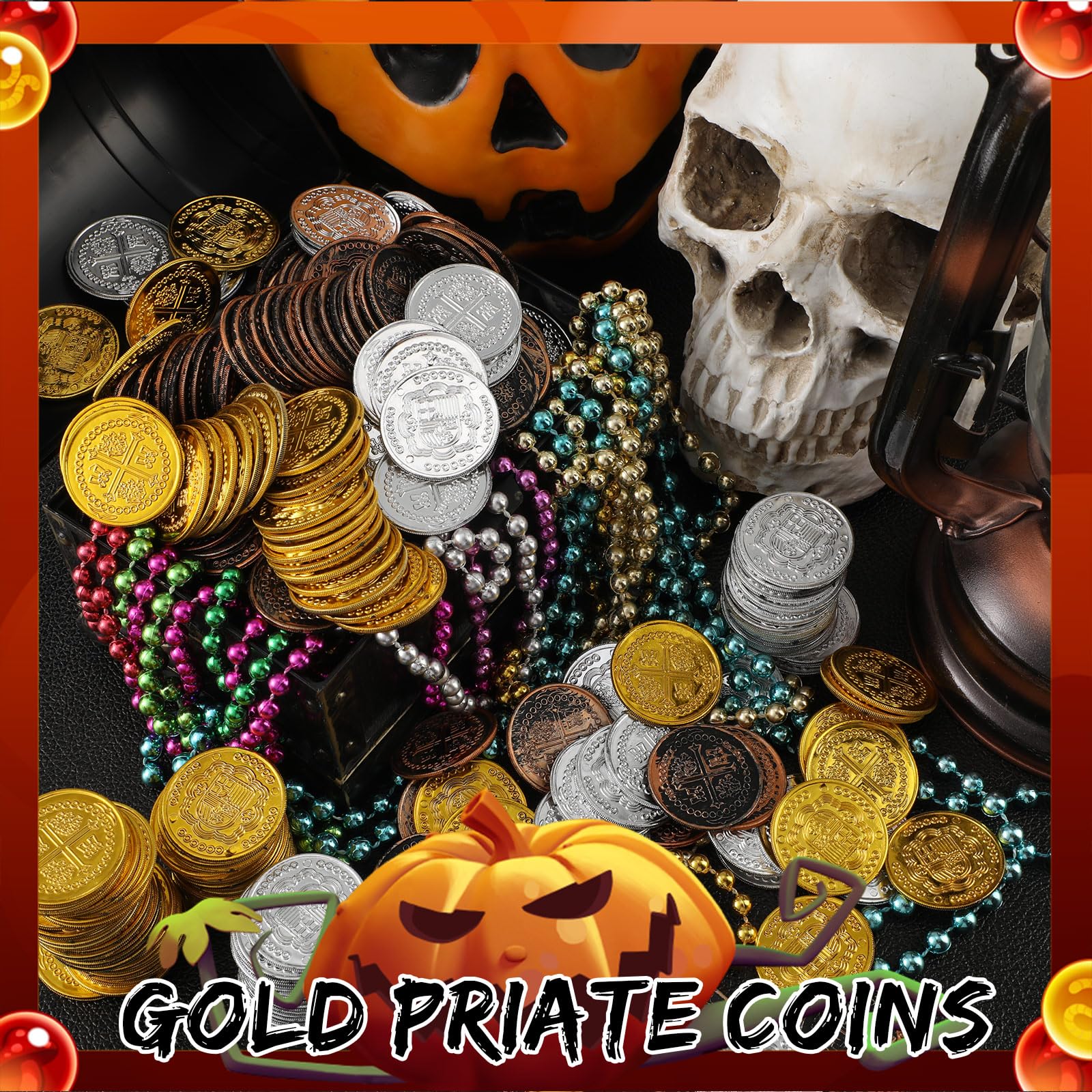 Snapklik.com : Hanaive 100 Pcs Pirate Coins Plastic Kids Fake Play ...