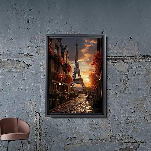 Miniatura 2 de Eiffel Tower painting, Eiffel Tower wall art, depiction of the Eiffel Tower at night in brilliance