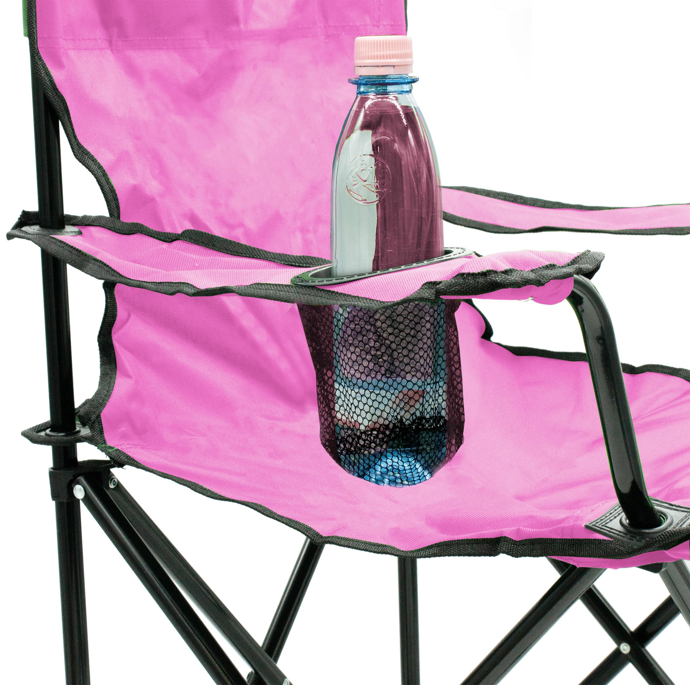 Spetebo Camping Klappstuhl mit Getränkehalter 2er Set - 9 Farben - Campingstuhl klappbar mit Tragetasche - Stuhl faltbar für Festival Freizeit Garten Angler Sessel Belastbarkeit bis 100 kg