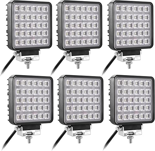 Luces LED de trabajo para camión tractor, 75 W, 7000 lm, 12 V, 24 V, impermeable, 4 pulgadas, luces cuadradas para ATV, SUV, UTV, RV, barco, 20 10