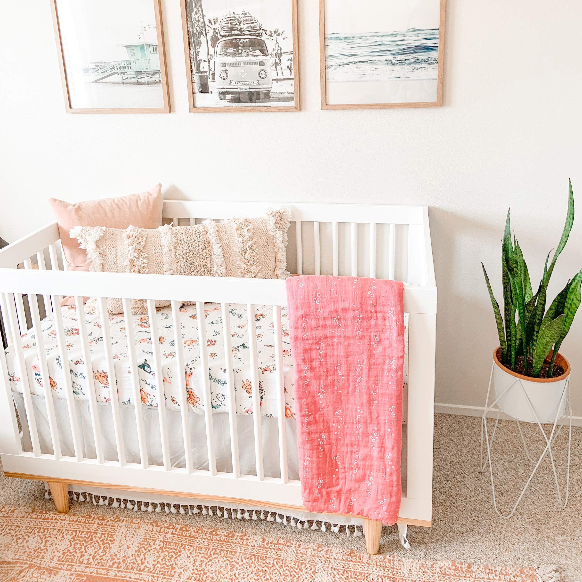 Bebe au Lait Oh So Soft muślinowy arkusz do łóżeczka, 70% wiskoza z bambusa, 30% bawełna, oddychający arkusz do łóżeczka dziecięcego, tkanina najwyższej jakości, delikatna dla skóry dziecka, pasuje do