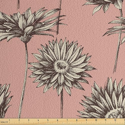 Miniatura 34 de Ambesonne Lattice Faux Suede Fabric by The Yard, Morocco Intricate Pattern Orient Influences, for Indoor Outdoor DIY Projects Upholstery, 2 Yards