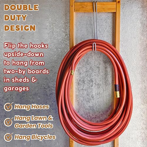 Miniatura 7 de Perchas para colgar sobre la pared, bloques de cemento de hormigón, para exteriores, sin taladro, ganchos para vallas, escaleras extra largas y