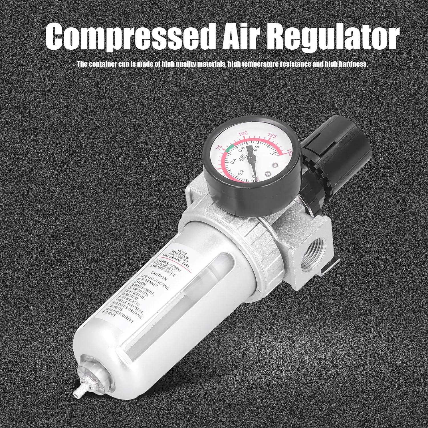 SFR400 Compressed Air Regulator Combo, Aluminum Alloy Material, Pressure with, Water Oil Trap Separator, for Manipulators, Equipment, and More