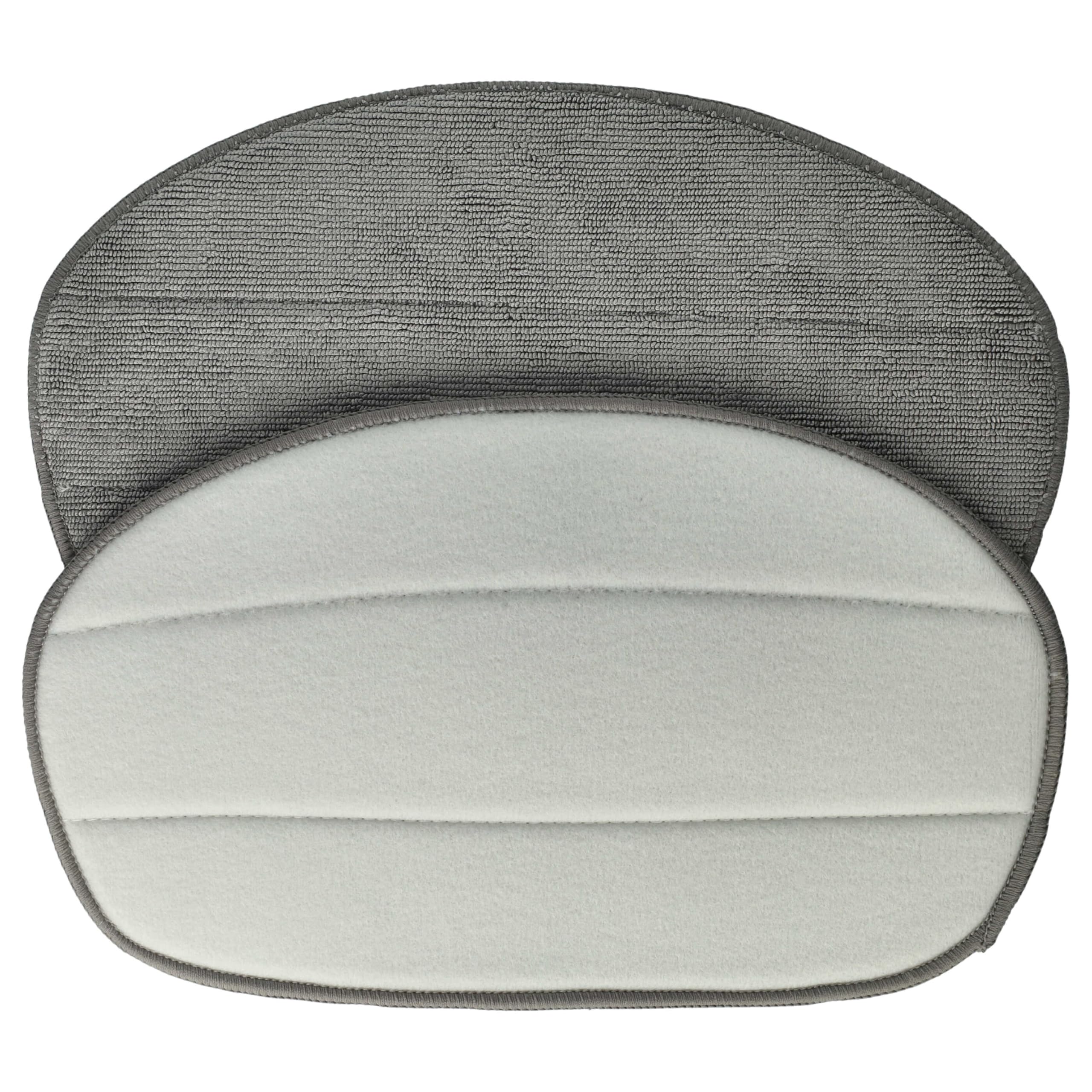 Vhbw Grey 2X Cleaning Pad Replacement For Leifheit 11911 For Hot Spray Steamer, Steam Mop - Microfibre