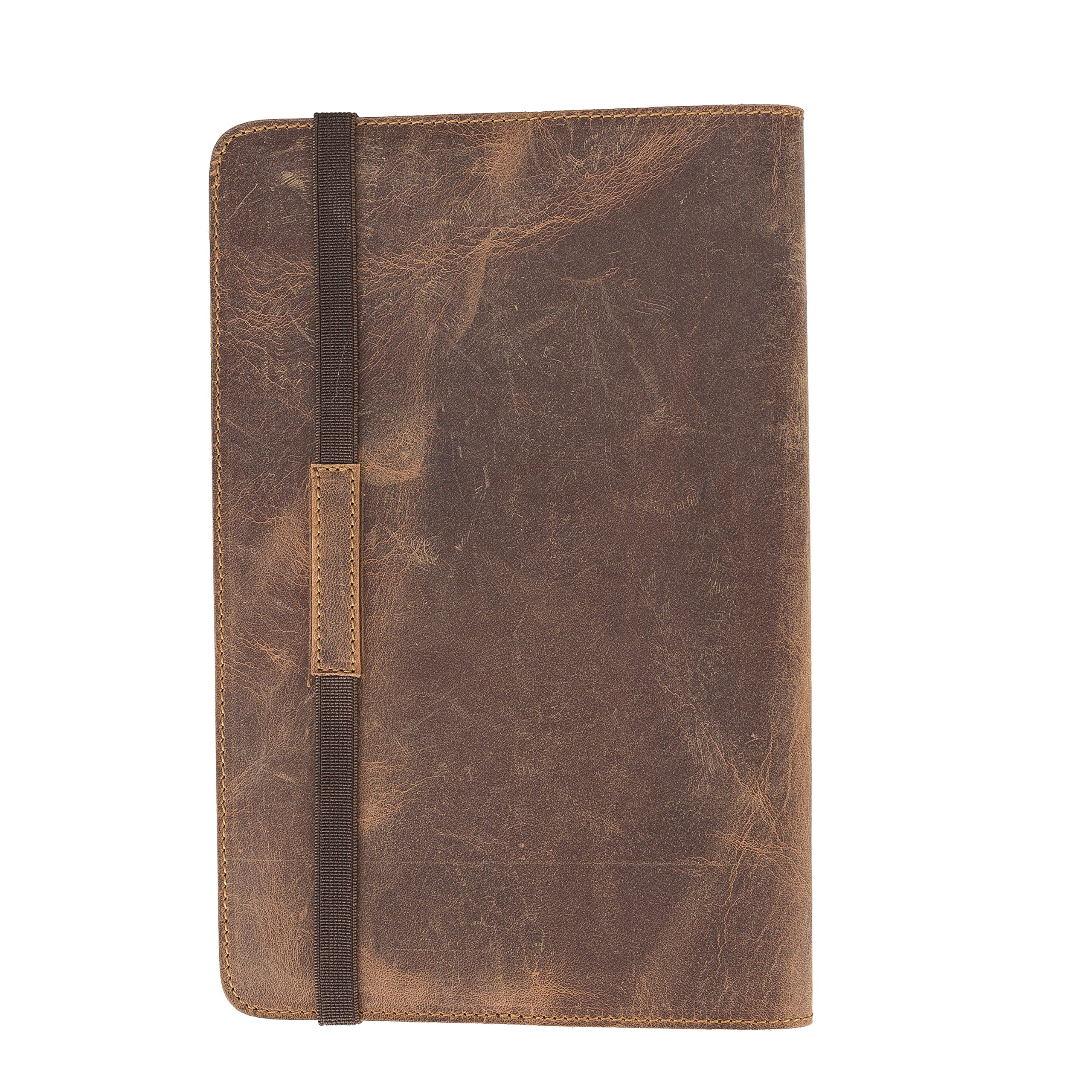A5 Notizbuch Leder inkl. Buch - Nachfüllbares Reisetagebuch aus Handgefertigtem Echtleder Perfekt als Tagebuch, Notebook, Skizzenbuch oder Lebensplaner Leather Journal DIN A5 22x15cm in Vintage Braun