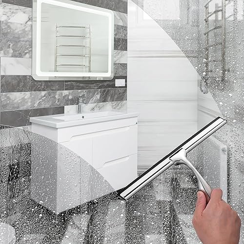 Miniatura 4 de LASSHSWA - Escobilla de ducha multiusos de 10 pulgadas para puerta de cristal de ducha, baño, espejo de ventana de automóvil, parabrisas de pared,