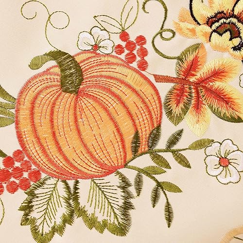 Miniatura 3 de Simhomsen Mantel cuadrado bordado de otoño de cosecha de calabazas para Acción de Gracias (cuadrado 52 pulgadas)