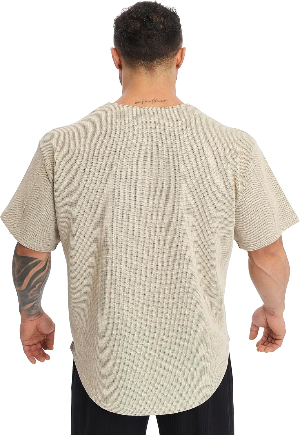 Men's Oversize T-Shirt Thick Fabric Cotton Gym Workout Rag Top T-Shirt