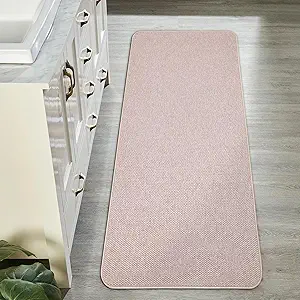 Bath Mat,Ultra Thin Bathroom Runner Rugs,Large Bath Mats for Bathroom,Quick Dry,Non-Slip,Machine Washable,Low Pile,Bath Rug,Shower Outside,Sink,Home Decor Accessories.Beige,1'9"x3'11"(21x47inch)