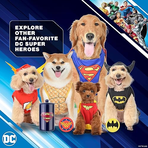 Miniatura 6 de DC Comics Disfraz de Batman para perro, talla S  Disfraz oficial de Batman para mascotas Halloween, negro