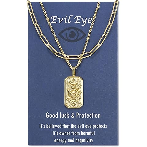 Tarsus Evil Eye Necklace Gold Mal De Ojo Amulet Nazar Third Eye Necklace Protection Jewelry Gifts for Women