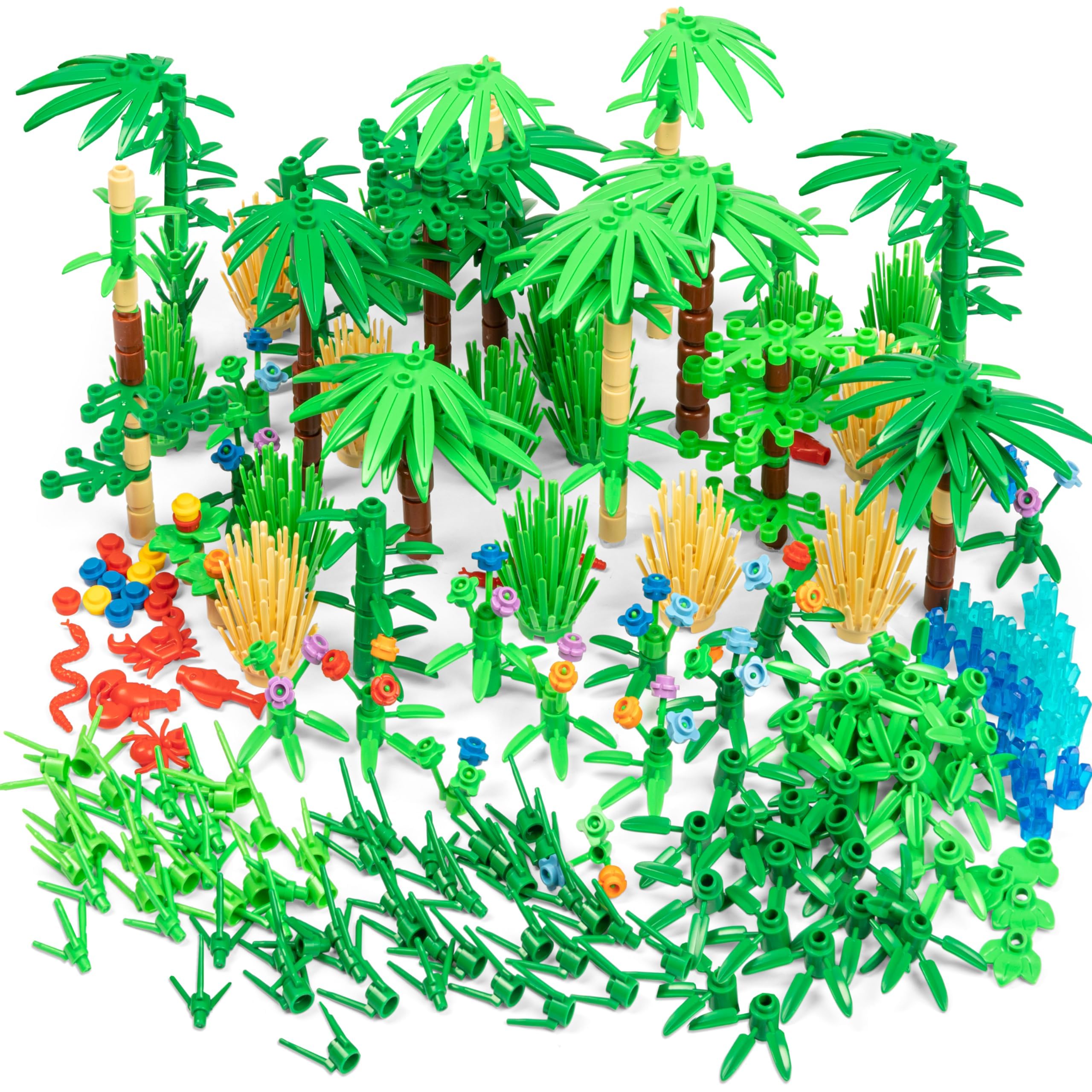 404 Piece Jungle Building Bricks Kit- Botanical Forest Building Block Compatible with Maj…