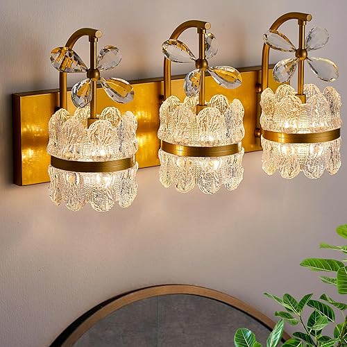 Miniatura 22 de Lámparas de tocador de baño sobre espejo – Iluminación de maquillaje oro puro – para pared moderna, baño, escritorio, estilo granja, pasillo, 3