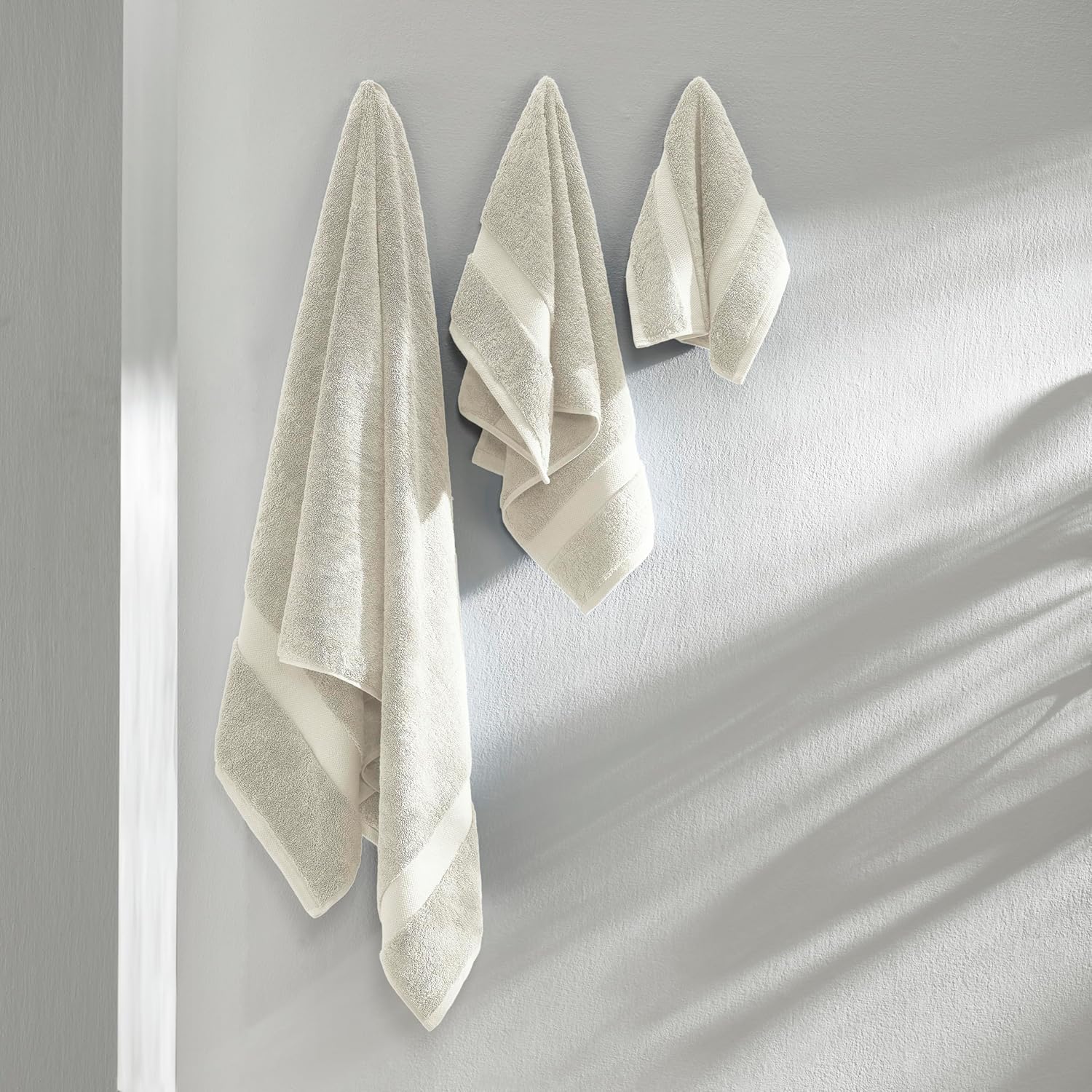 TOWELTIQUE- Organic Cotton Plush Bath Towels Pack of 6 GOTS & Oeko- TEX Certified | Premium Soft, Absorbent & Quick-Drying Towels for Bathroom, Gym, Spa & Hotel Use – Taupe