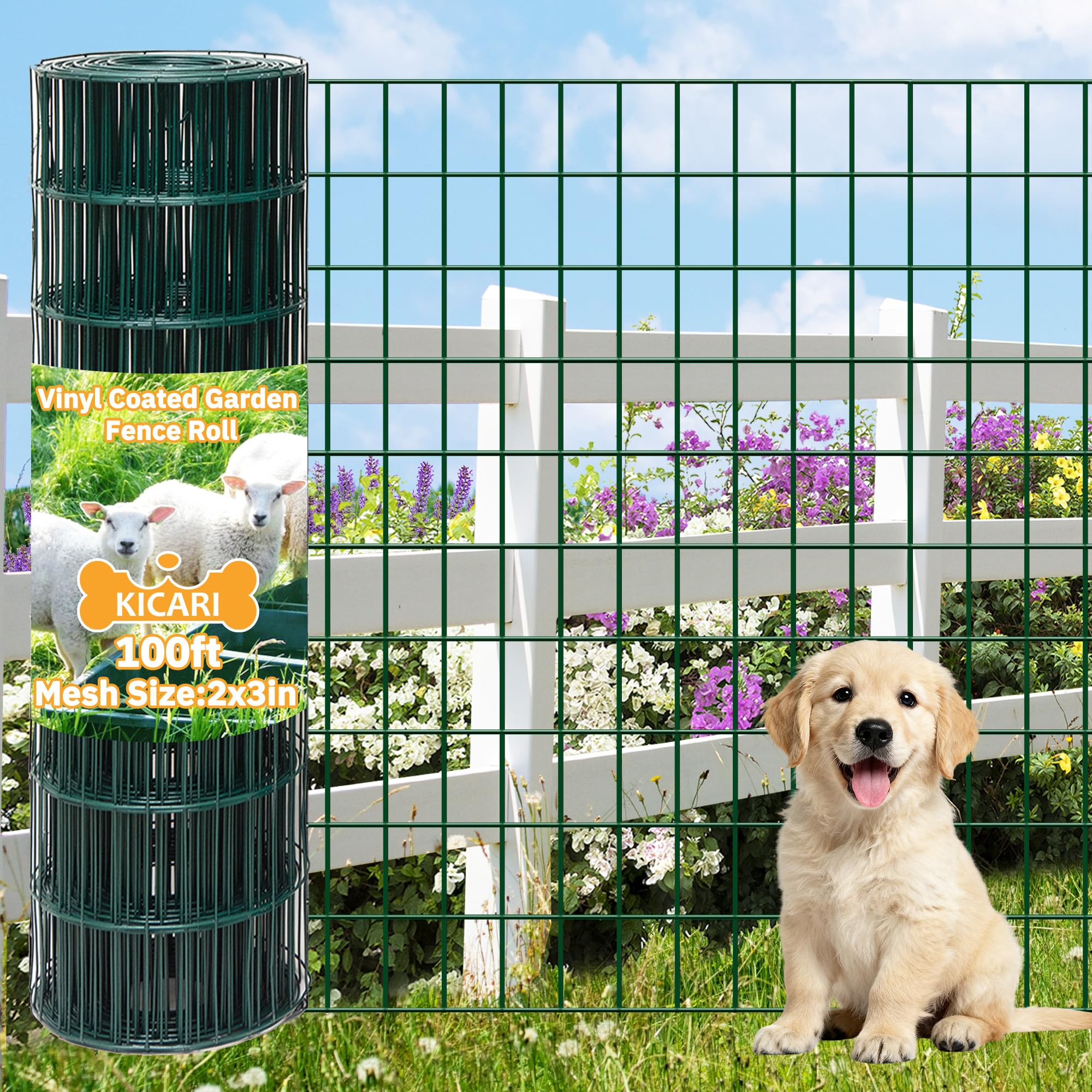 Kicari Green Metal Garden Fence